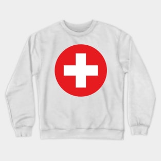 Embrace Swiss Flair: Beautiful Enamel Pin with Swiss Flag Design Crewneck Sweatshirt